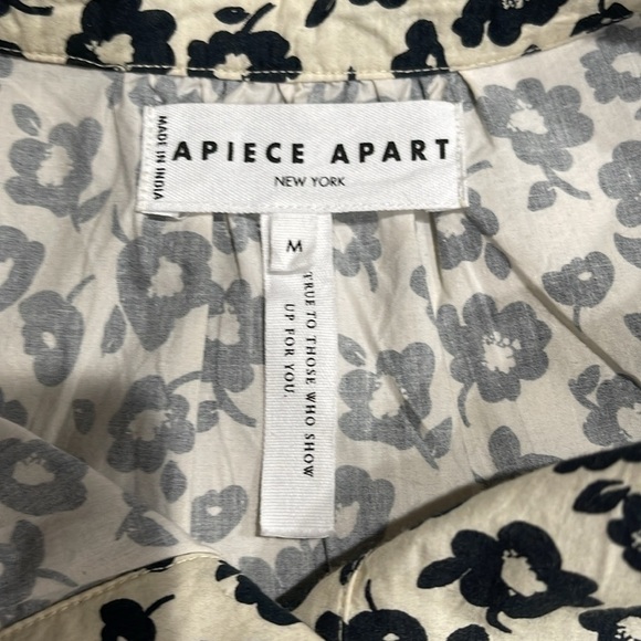Apiece Apart Las Alturas Floral Drop Waist Mini Dress SZ M Cream Black - Picture 11 of 11